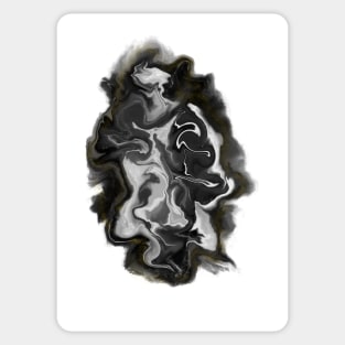 Abstract Black and White Fume Sticker